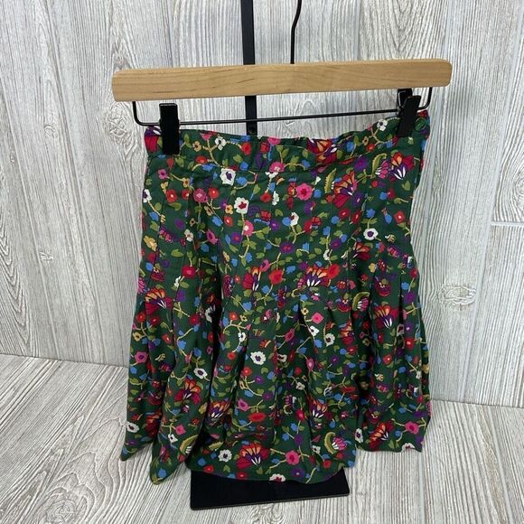 Vintage Rafferty Women's Outfit Set Short Sleeve Top Small, Skirt 7/8 Floral Gre - Picture 10 of 12